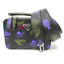 Prada-Prada 2VH070 Whale 2-Way Handbag-Black