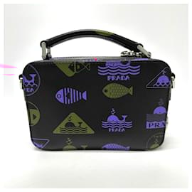 Prada-Prada 2VH070 Whale 2-Way Handbag-Black