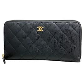 Chanel-Chanel Matelasse Caviar Leather Long Wallet-Black