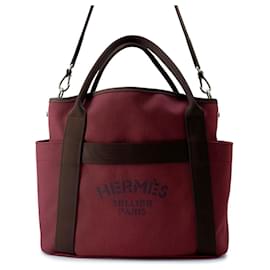 Hermès-Hermes Sac de Pansage Groom Handbag-Red,Chocolate