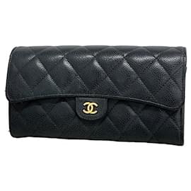 Chanel-Chanel Matelasse Caviar Leather Long Wallet-Black