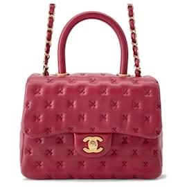 Chanel-Chanel Red Lambskin Handbag-Red