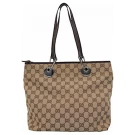 Gucci-Gucci GG Canvas Tote Bag-Brown