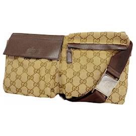 Gucci-Gucci GG Canvas Waist Bag 23566-Brown