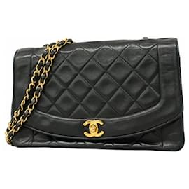Chanel-Chanel Diana Matelasse Chain Shoulder Bag-Black