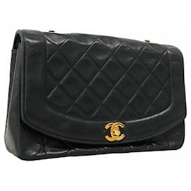Chanel-Chanel Diana Matelasse Chain Shoulder Bag-Black