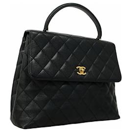 Chanel-Chanel Matelasse Caviar Leather Handbag-Black