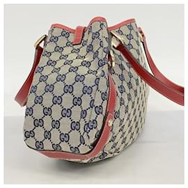 Gucci-Gucci GG Canvas Abbey Tote Bag-Red,Navy blue