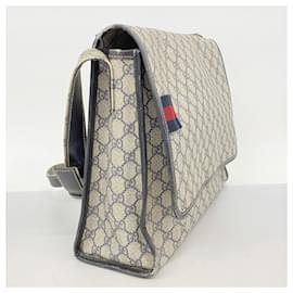 Gucci-Gucci GG Supreme Sherry Line Shoulder Bag-Beige,Navy blue