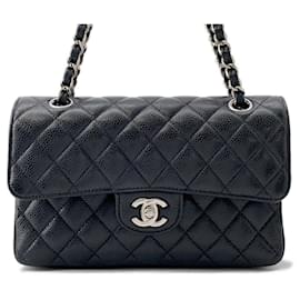 Chanel-Chanel Black Grained Calfskin Shoulder Bag-Black