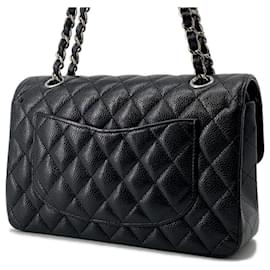 Chanel-Chanel Black Grained Calfskin Shoulder Bag-Black