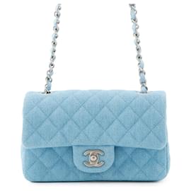 Chanel-Chanel Chain Shoulder Bag in Denim-Blue