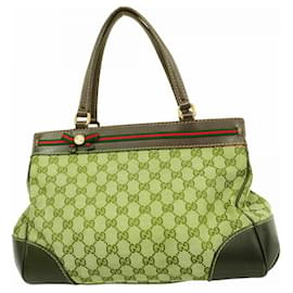 Gucci-Gucci GG Canvas Sherry Line Handbag-Brown