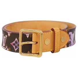 Louis Vuitton-Louis Vuitton Monogram Watercolor Santur Belt-Brown,Pink