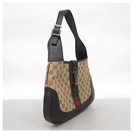 Gucci-Gucci GG Canvas Sherry Line Jackie Shoulder Bag-Brown,Beige