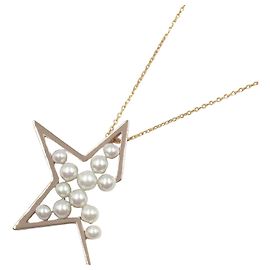Colar de Pérolas Tasaki Abstract Star K18PG Branco