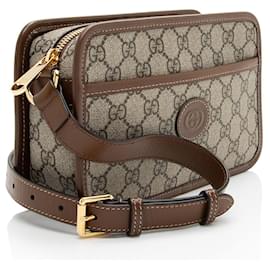 Gucci-Gucci GG Supreme Mini Retro Shoulder Bag-Brown,Beige