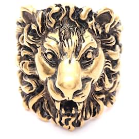 Gucci-Gucci Lion Head Ring Gold Plated-Golden,Metallic
