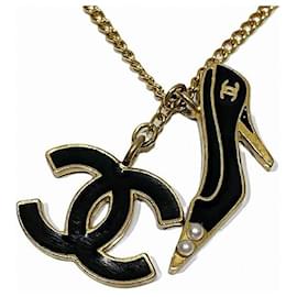 Chanel-Chanel Coco Mark Pumps Motif Necklace-Silvery,Metallic