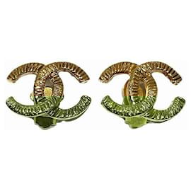 Chanel-Chanel Coco Mark Earrings-Golden,Metallic