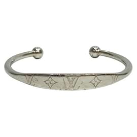 Louis Vuitton-Louis Vuitton Jonc Monogram Bracelet-Silvery,Metallic