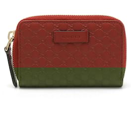 Gucci-Gucci Microguccissima Leather Coin Purse 544249-Red