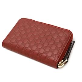Gucci-Gucci Microguccissima Leather Coin Purse 544249-Red