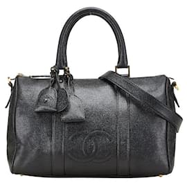 Chanel-Chanel Coco Mark Caviar 2way Boston Bag-Black