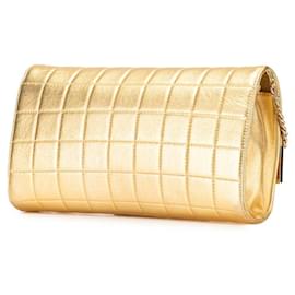 Chanel-Chanel Choco Bar Lambskin Shoulder Bag-Golden