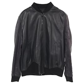 Louis Vuitton-Louis Vuitton Monogram Leather Nylon Blouson-Black