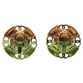 Chanel-Chanel Gold-Plated Coco Mark Earrings 94P-Golden