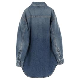 Gucci-Gucci WASHED ORGANIC DENIM SHIRT Cotton Outerwear-Blue