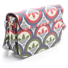 Gucci-Gucci GUCCI × adidas Horsebit 1955 Leather Shoulder Bag-White,Red,Cream,Navy blue