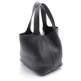 Hermès-Hermes Picotin Lock Taurillon Clemence Handbag-Black