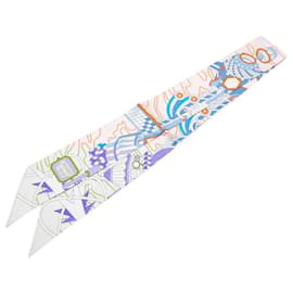 Hermès-Hermes Silk ODYSSEY Twilly Scarf-Pink,Other