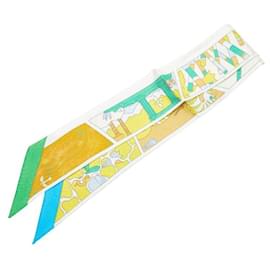 Hermès-Hermes Silk Factory Suite Scarf-White,Multiple colors