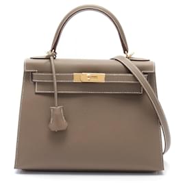 Hermès-Hermes Kelly 28 Epsom Handbag-Brown