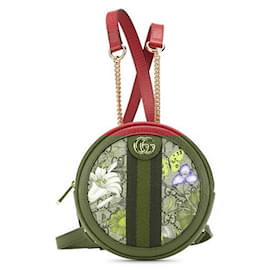 Gucci-Gucci Ophidia Flora GG Supreme Backpack-Red,Multiple colors,Beige