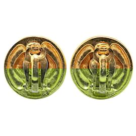 Chanel-Chanel Gold Plated Vintage Earrings-Golden