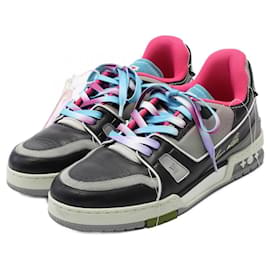 Louis Vuitton-Louis Vuitton LV Trainer Line Leather Suede Sneakers-Brown,Black,Multiple colors