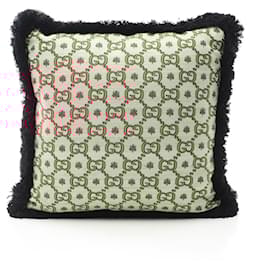 Gucci-Gucci GUCCI100 CENTENNIAL GG Flower Jacquard Cushion-Beige