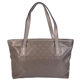 Gucci-Gucci GG Imprime Grey PVC/Leather 2way Tote Bag 211138-Grey