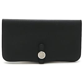 Hermès-Hermes Dogon Togo Long Wallet-Black