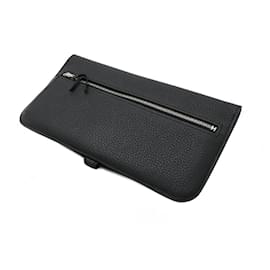 Hermès-Hermes Dogon Togo Long Wallet-Black