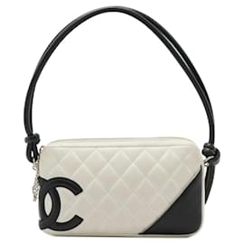 Chanel-Chanel Soft Calf Cambon Line Coco Mark Shoulder Bag A25175-Black,White