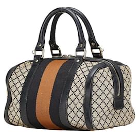Gucci-Gucci Diamante Canvas Leather Boston Bag-Multiple colors,Beige