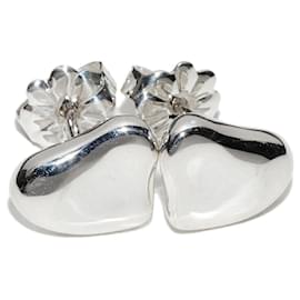 Tiffany & Co-Tiffany & Co. Silver 925 Elsa Peretti Full Heart Earrings-Silvery