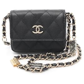 Chanel-Chanel Mini Mini Matelasse Caviar Skin Shoulder Bag-Black