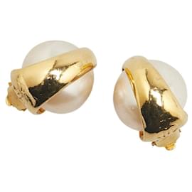 Chanel-Chanel Coco Mark Vintage Earrings-Golden