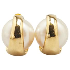 Chanel-Chanel Coco Mark Vintage Earrings-Golden